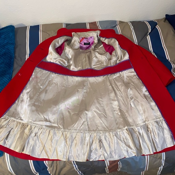 Gorgeous J Crew Knee Length Wool Ble d Coat Cherry Red Lined - Picture 9 of 15